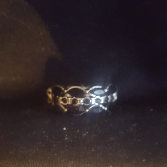 Paparazzi Jewelry - Black and Silver Stretch Ring J-501